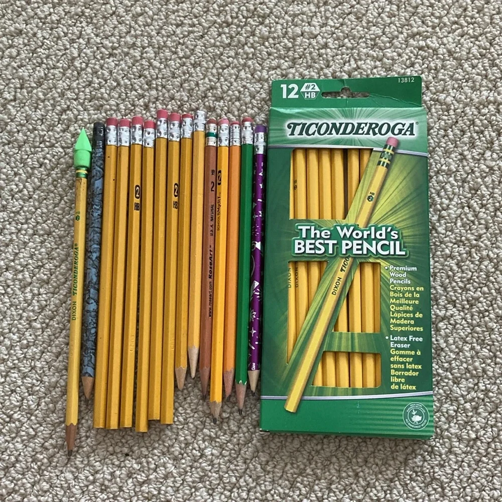Ticonderoga Yellow Pencils - Pack of 12 Brand New Huge Bundle of #2 Pencils